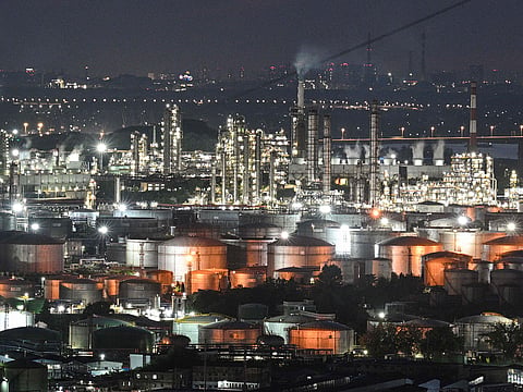A general view of the crude oil refinery Sinopec Jinling Petrochemical Plant in Nanjing, in China's eastern Jiangsu province on May 8, 2026.  