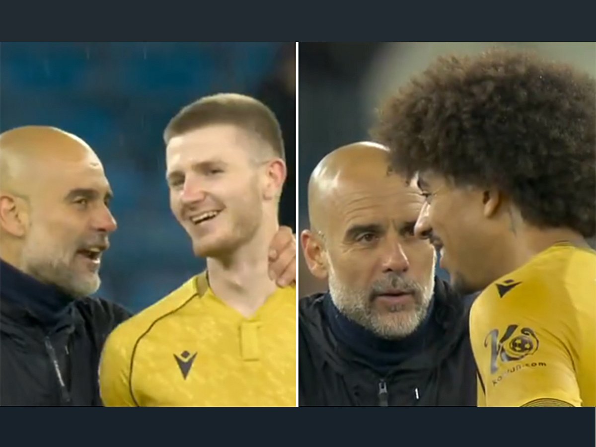 Pep Guardiola collared several Crystal Palace players after Manchester City’s 3-0 win 