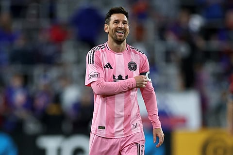 Lionel Messi #10 of Inter Miami CF celebrates after winning the MLS match between FC Cincinnati and Inter Miami CF at TQL Stadium on May 13, 2026 in Cincinnati, Ohio.