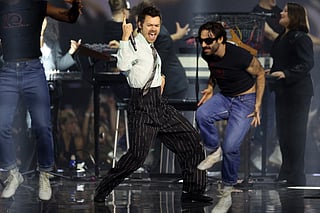 British singer Harry Styles performs on stage during the BRIT Awards 2026 at the Co-op Live arena, in Manchester on February 28, 2026.