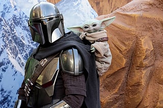 A Mandalorian attends The Mandalorian and Grogu Los Angeles World Premiere in Los Angeles, California on May 14, 2026.