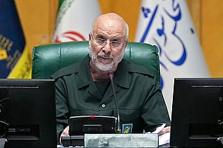 In this handout picture provided by Ithe Islamic Consultative Assembly News Agency (ICANA), Iran’s Parliament Speaker Mohammad Bagher Ghalibaf, dressed in an IRGC uniform, chairs a session in Tehran on February 1, 2026.