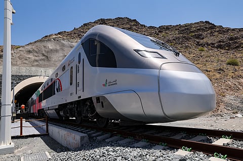 Etihad rail Fujairah passenger station and the train ride during a media preview. 