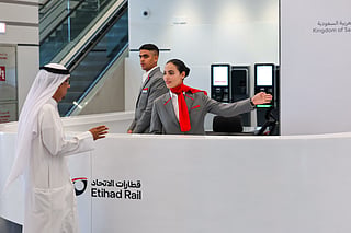 Etihad rail Fujairah passenger station and the train ride during a media preview. 