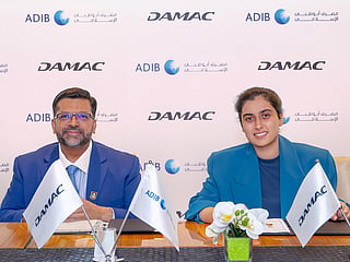 Amit Malhotra, Global Head of Retail Banking at Abu Dhabi Islamic Bank, and Amira Sajwani, Managing Director of DAMAC Properties.
