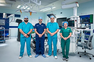 Dr Rozh Jalil, Consultant Urological Surgeon and Andrologist, with his team at American Hospital Dubai Science Park