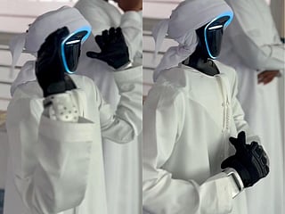 A combination of screengrabs of the video shows Bu Sunaidah performing Eid prayer. 