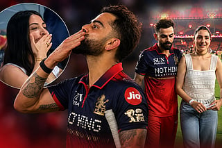 Virat Kohli and Anushka Sharma's flying kiss moment after RCB's title win