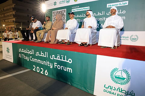 Labourers share feedback with Dubai Police during the ‘Your Voice is Heard’ forum.