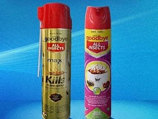 The recall applies to "Goodbye All Insects Max Kills in One Spray" and "Goodbye All Insects", both manufactured by SCITRA.