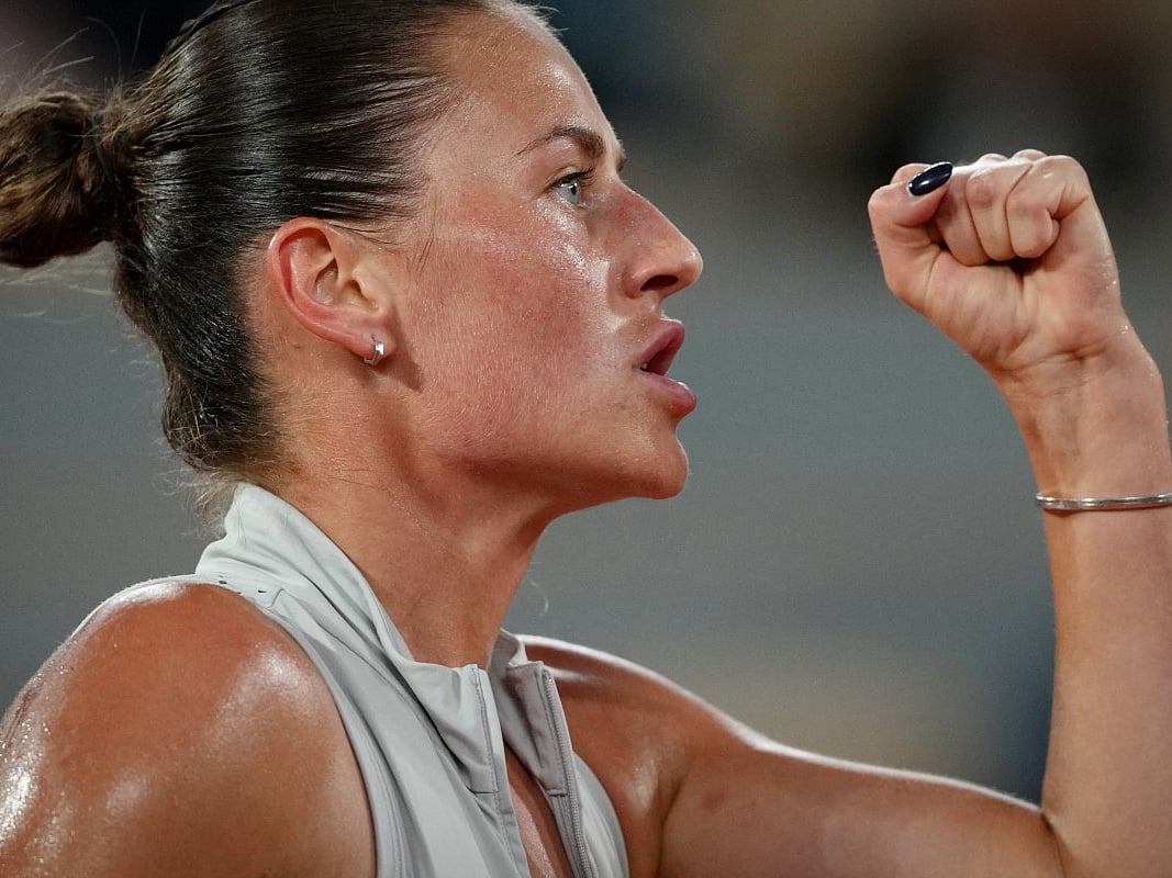 Ukraine's Marta Kostyuk reacts to a point against Ukraine's Elina Svitolina during their women's quarter final singles match on day 10 of the French Open tennis tournament on Court Philippe-Chatrier at the Roland-Garros Complex in Paris on June 2, 2026.