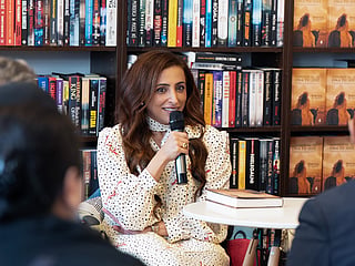 Sheikha Bodour bint Sultan Al Qasimi in the Księgarnia Korekty in Warsaw for the launch of the Polish version of her book Let Them Know She Is Here: Searching for the Queen of Mleiha