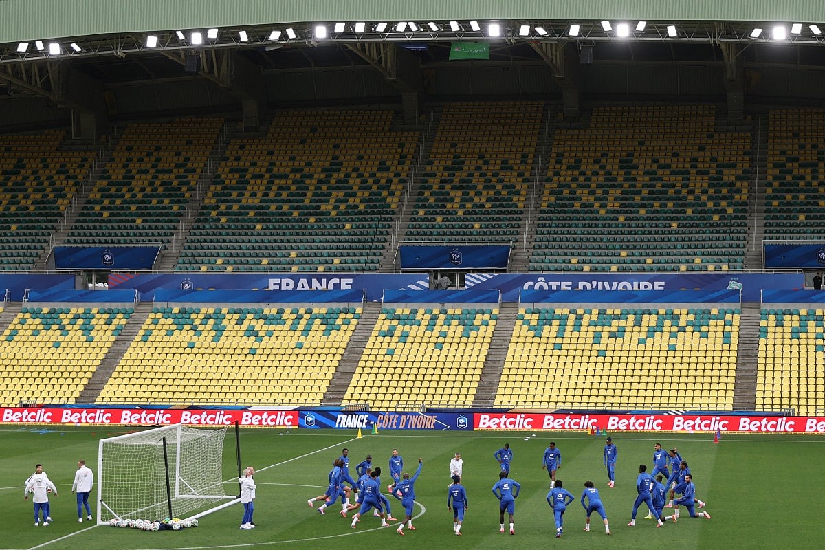 France train in Nantes ahead of a friendly against Ivory Coast and the 2026 FIFA World Cup on June 3, 2026.