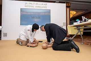 Visitors learn CPR and explore emergency response technology at EMTEX 2026. 
