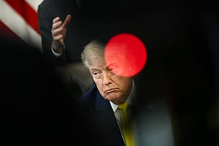 US President Donald Trump looks on during an announcement about coal, in the Oval Office of the White House in Washington, DC on June 4, 2026.