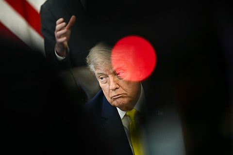 US President Donald Trump looks on during an announcement about coal, in the Oval Office of the White House in Washington, DC on June 4, 2026.