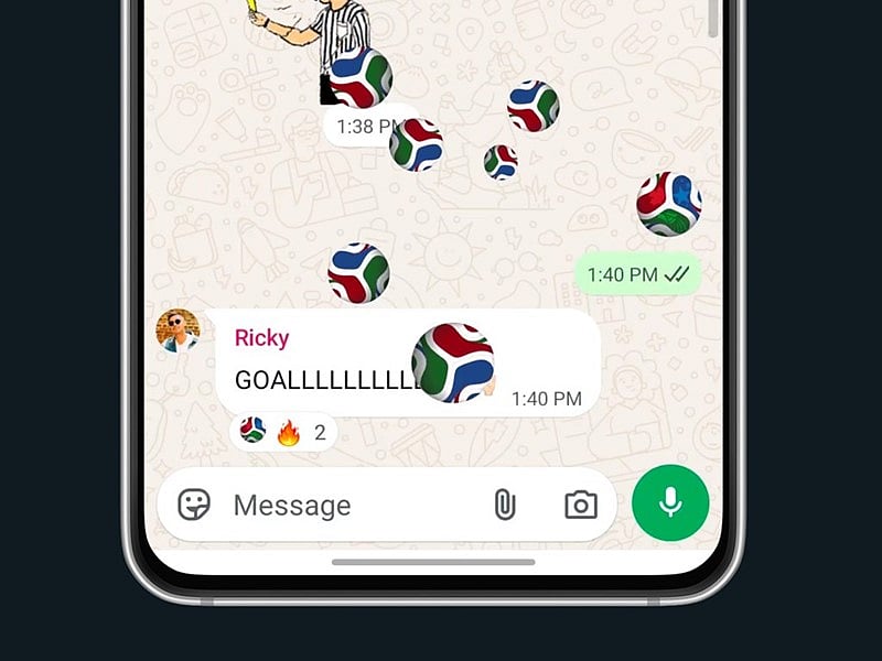 WhatsApp updates the football emoji to animate into the Trionda World Cup 2026 match ball