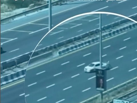 A video shared by the Dubai Civility Committee shows Dubai Police officers rushing to assist the motorist on what appeared to be Sheikh Zayed Road. 
