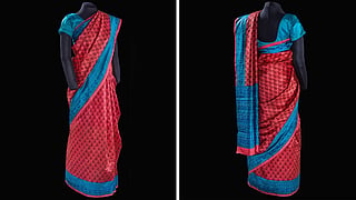 Inside the Smithsonian National Air and Space Museum in Washington DC, between objects that have touched the edges of human possibility, there is a red and blue silk sari. 