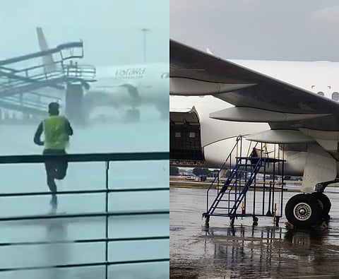 Runaway ground gear damages parked Air India planes amid sudden Delhi squall