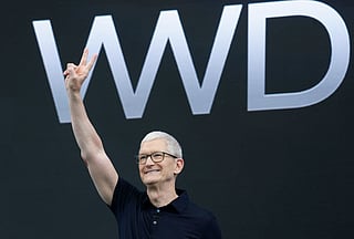 Apple CEO Tim Cook delivers his last keynote address during the Apple WWDC at Apple Park on June 08, 2026 in Cupertino, California.