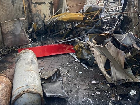 Firefighting teams from the Civil Defence and Ambulance Department in Muscat Governorate responded to the incident and brought the blaze under control after it erupted following the explosion.