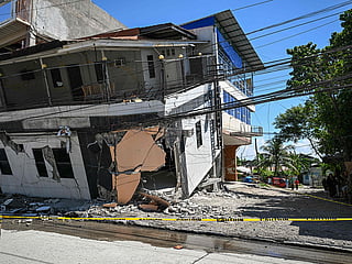A collapsed building after a 7.8 magnitude earthquake in General Santos City on June 9, 2026.