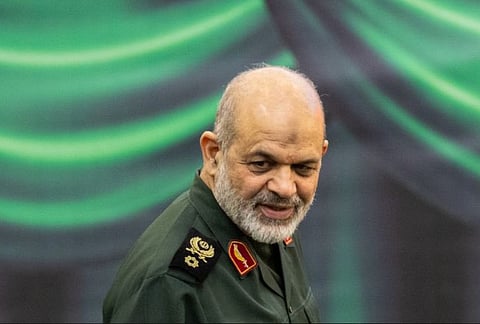 Ahmad Vahidi briefs the media on elections in Tehran, Iran. File photo taken on March 4, 2024.