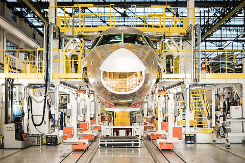 Embraer aircraft assembly operations at the company’s facilities in São José dos Campos, São Paulo, Brazil.