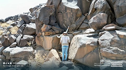 The discoveries include 461 Islamic inscriptions, 34 Thamudic inscriptions, 1,259 rock art panels, 11 stone structures, three historical palaces, two ancient caravan routes and four wells.