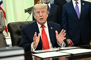 US President Donald Trump speaks before signing a proclamation in the Oval Office of the White House in Washington, DC, on June 11, 2026.