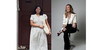 Left: Uma Maheshwari, received her Golden Visa after graduating with First Class Honours from Middlesex University Dubai. Right: Jennifer Blandos, Founder and CEO Female Fusion & now building Zari Health