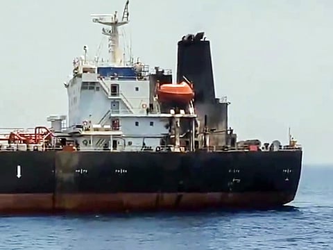 A visual of the Palau-flagged oil tanker MT Settebello, with 24 Indian seafarers on board, attacked by U.S. forces off the coast of Oman, near Strait of Hormuz, on Wednesday (June 10). 21 Indian seafarers rescued, while 3 are reportedly missing. 