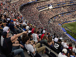 Fans watch the 2026 World Cup Group D football match between USA and Paraguay at the Los Angeles Stadium in Inglewood, California, on June 12, 2026.