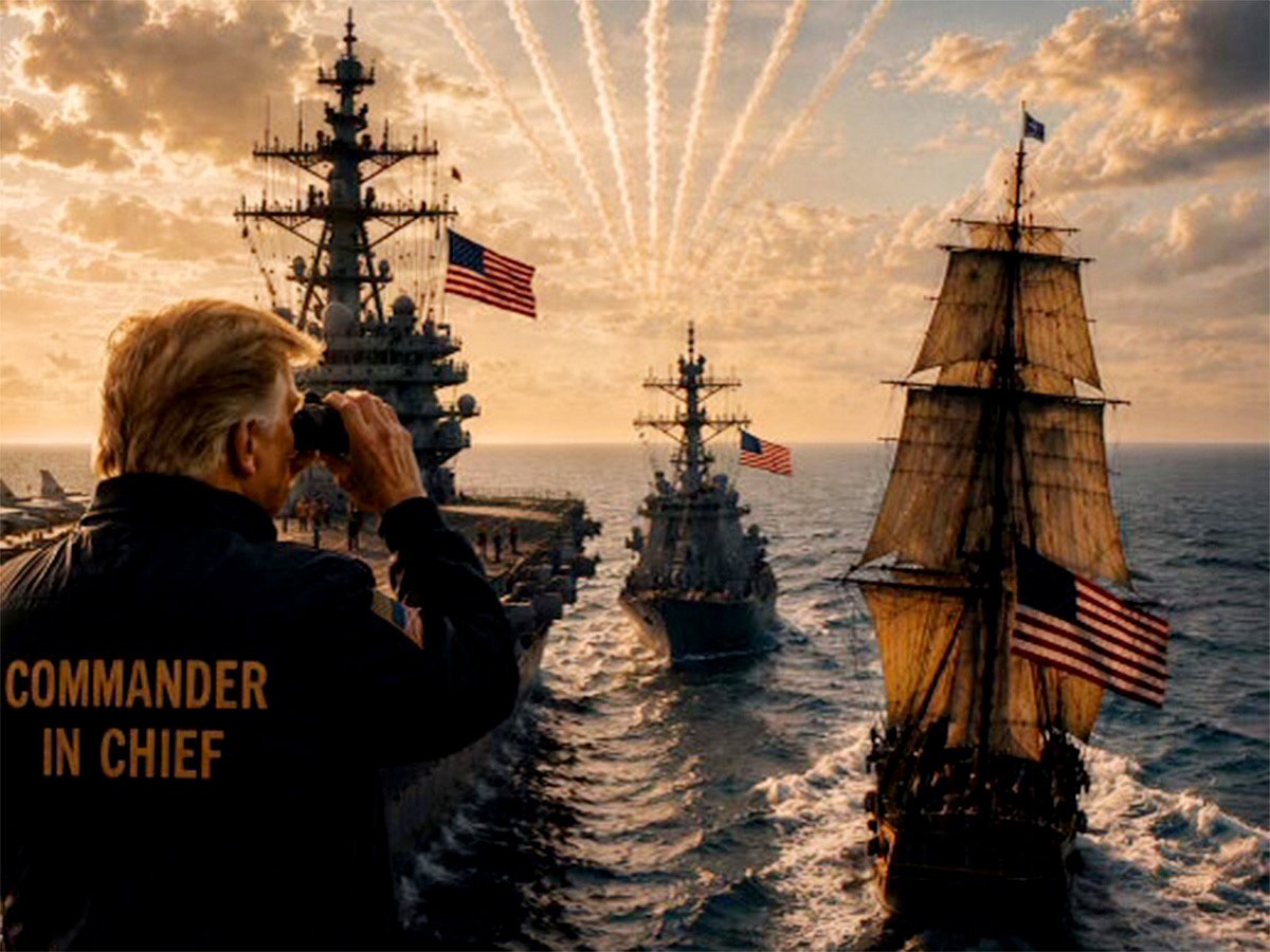 Trump shares AI-generated naval war scene on Truth Social
