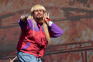 US singer Oliver Tree performs onstage during Austin City Limits Music Festival at Zilker Park in Austin, Texas on October 16, 2022.