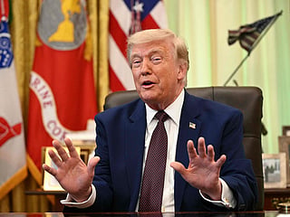 US President Donald Trump speaks to the press in the Oval Office of the White House in Washington, DC, on June 3, 2026. (Photo by Mandel NGAN / AFP)