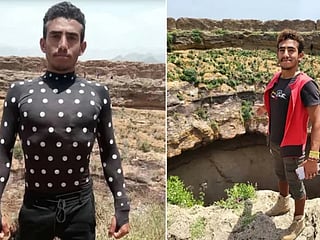 Al Qa'qa' bin Antar, 30, was scaling the steep walls of the Haradhat Damt volcanic crater in Al Dhale province last Friday. 