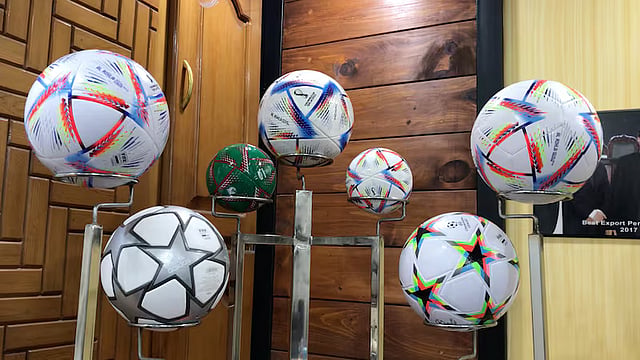 All the footballs designed for the Qatar Fifa World Cup 2022 in the Forward Sport factory in Sialkot, Pakistan