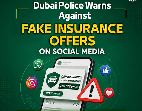 Dubai Police urge residents to verify insurance providers before making payments.