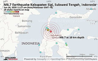 Magnitude 6.7 earthquake jolts Indonesia