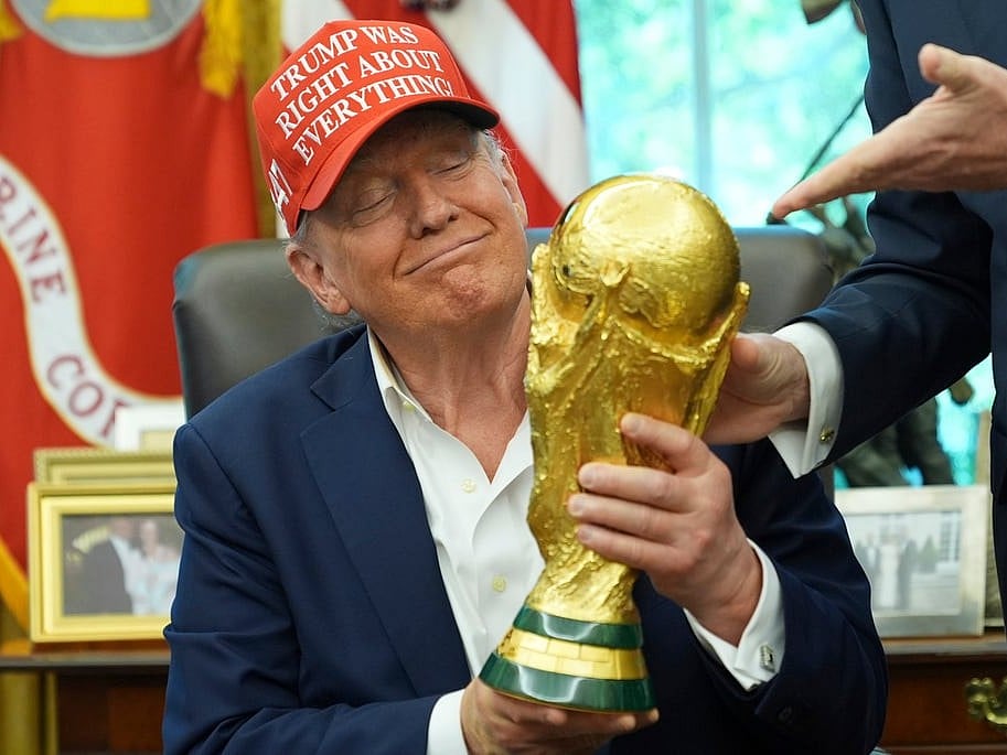 President Donald Trump could be right amongst the action as the winner's of the 2026 FIFA World Cup lift the trophy