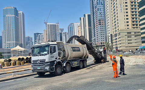 Work in progress a on closed Al Taawun road in Sharjahas part of Dh750 million Sharjah–Dubai road projects to ease traffic and boost connectivity. 