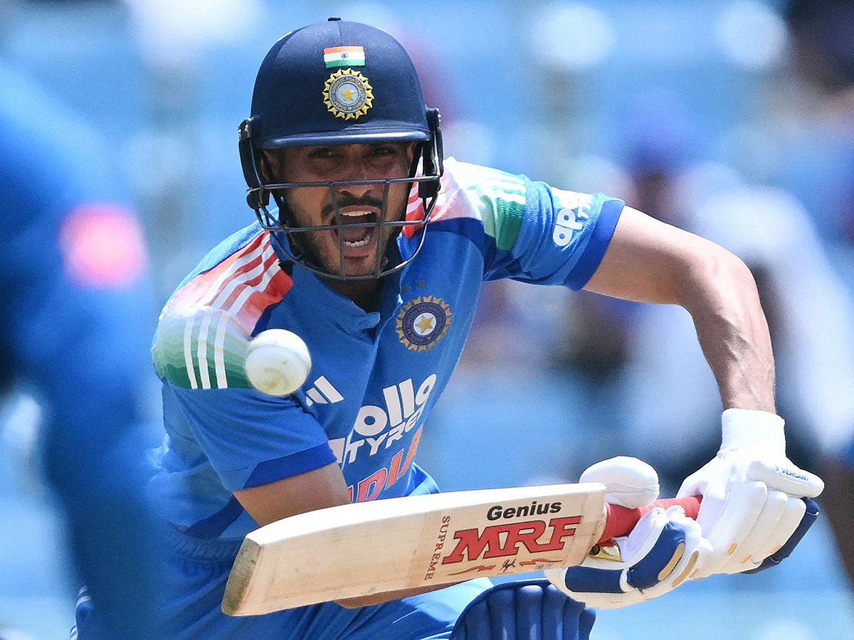 India's captain Shubman Gill plays a shot during the second ODI against Afghanistan at the Ekana Cricket Stadium in Lucknow on June 17, 2026. 