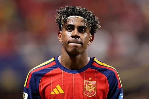 Lamine Yamal #19 of Spain during the FIFA World Cup 2026 Group H match between Spain and Saudi Arabia at Atlanta Stadium on June 21, 2026 in Atlanta, Georgia.