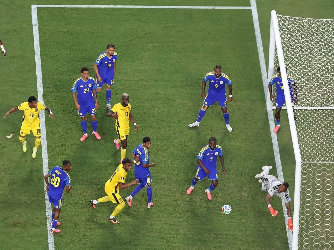 Eloy Room of Curacao makes a save against Gonzalo Plata of Ecuador during the FIFA World Cup 2026 Group E match at Kansas City Stadium on June 20, 2026 in Kansas City, Missouri.
