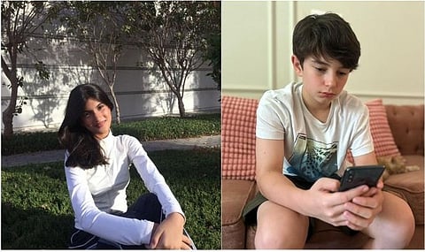 Left: 14-year-old Rachel Ann Lewis from Dubai, Right: Henry Pomroy, 12-year-old, born and raised in Dubai.
