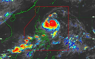 Typhoon Francisco's location as seen from a weather satellite.