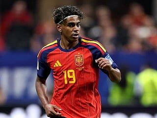 Lamine Yamal #19 of Spain during the FIFA World Cup 2026 Group H match between Spain and Saudi Arabia at Atlanta Stadium on June 21, 2026 in Atlanta, Georgia.