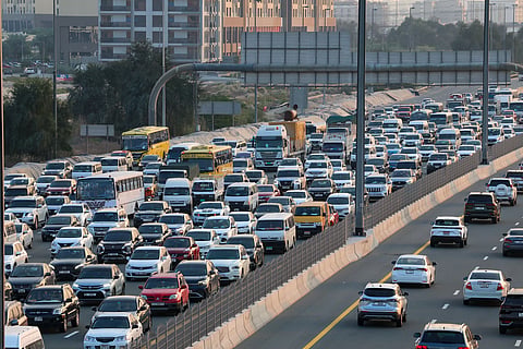 Google Maps shows heavy delays on Sharjah–Dubai commute routes